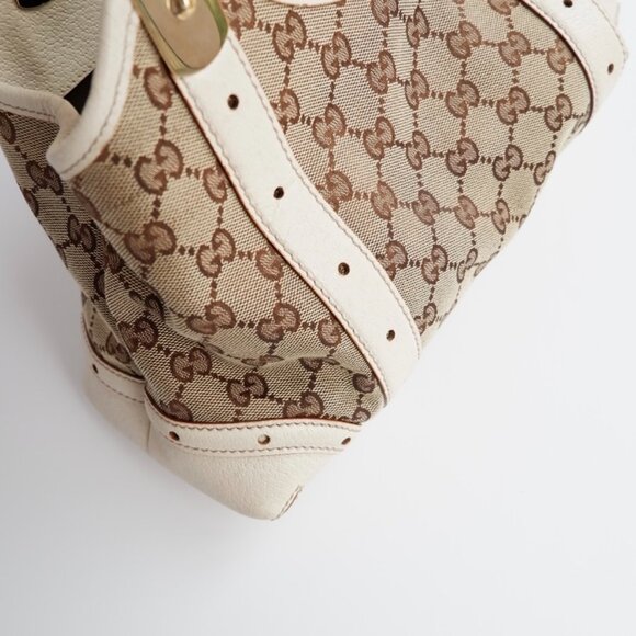Authentic Preowned Gucci White GG Canvas/Leather Small Shoulder Bag - Picture 5 of 16